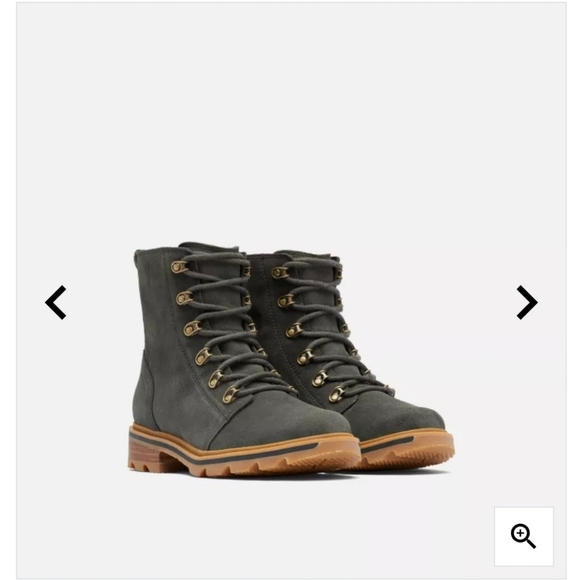 Sorel woman's Lennox suede gray  waterproof lace up boots,size 8.5 - Picture 2 of 11